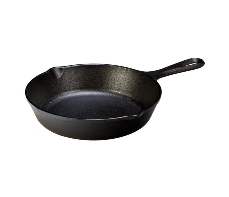 Mango en forma de lágrima presazonado de hierro fundido Skillet Lodge de 8 pulgadas