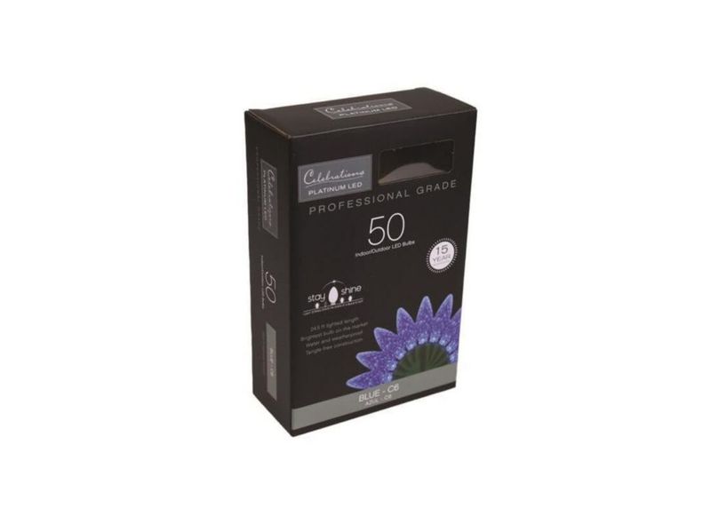 Expositor exterior iluminado Celebrations C6 50 azul de 76 m
