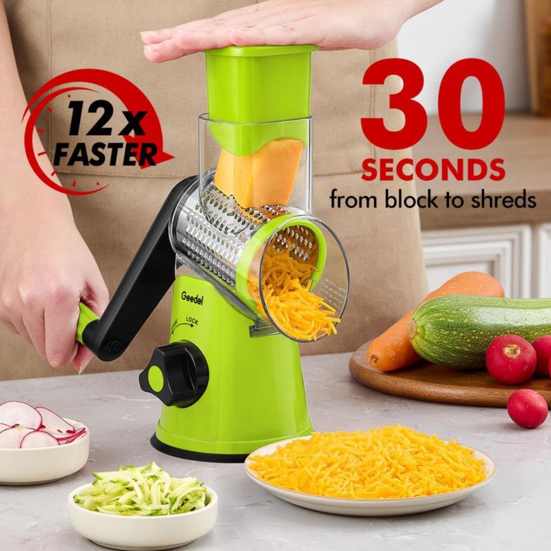 Rallador de Queso Geedel 3 Cuchillas - Fácil de Limpiar para Cocina