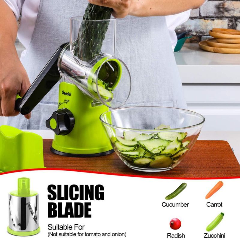 Rallador de Queso Geedel 3 Cuchillas - Fácil de Limpiar para Cocina