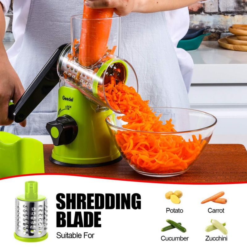Rallador de Queso Geedel 3 Cuchillas - Fácil de Limpiar para Cocina