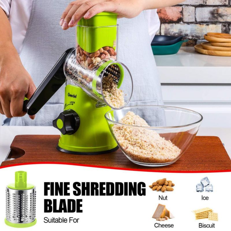 Rallador de Queso Geedel 3 Cuchillas - Fácil de Limpiar para Cocina