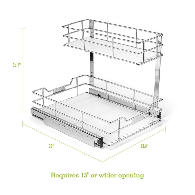 Organizador para gabinete Cuisinart de 36 cm de 2 niveles deslizante cromado