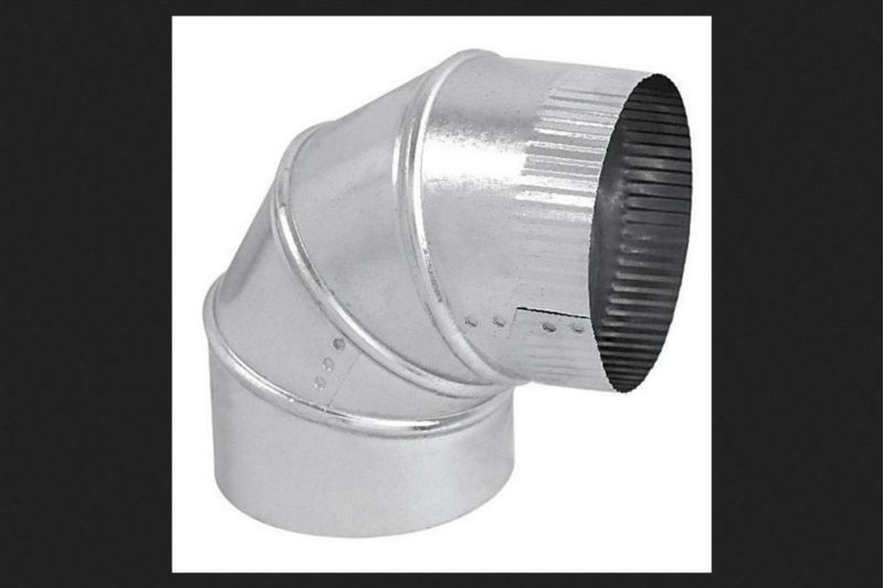 Codo imperial de acero galvanizado de 15 cm de diámetro ajustable a 90°