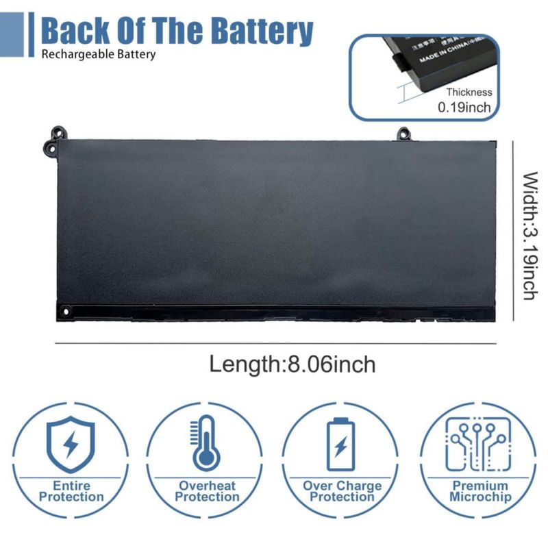 Batería de portátil VANPIR G91J0 41Wh 11.25V para Dell Inspiron/Vostro