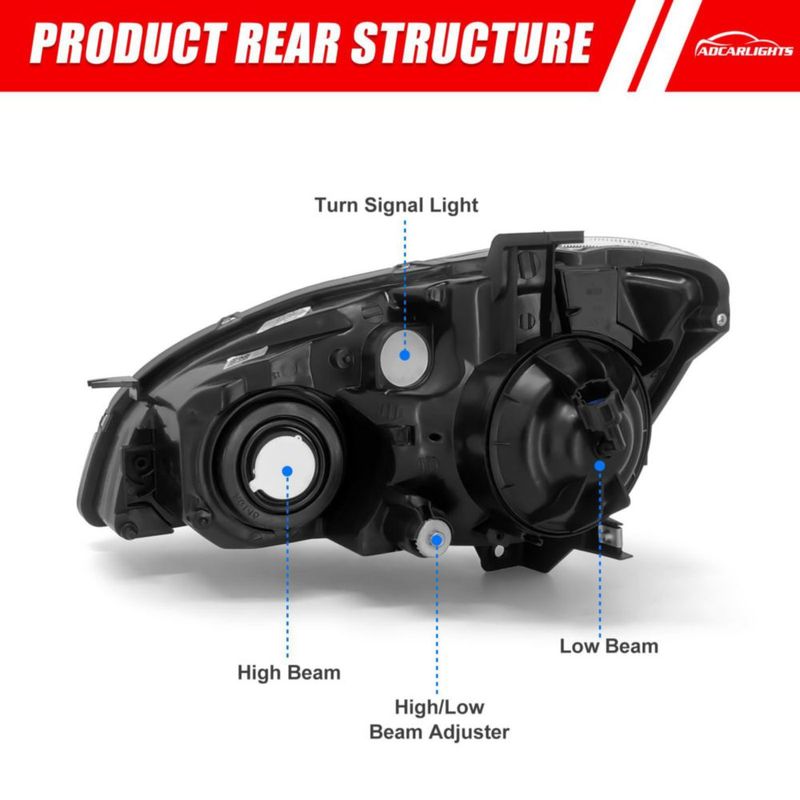 Par de faros ADCARLIGHTS Nissan Altima 2002‑2004 en cromo
