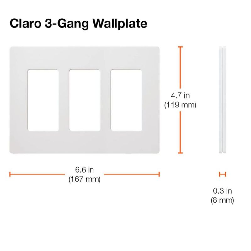 Placa de cubierta para interruptor Lutron Claro de 3 vías en color Almendra clara