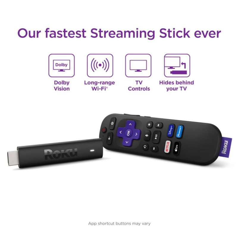 Dispositivo de streaming Roku Streaming Stick 4K con control remoto por voz