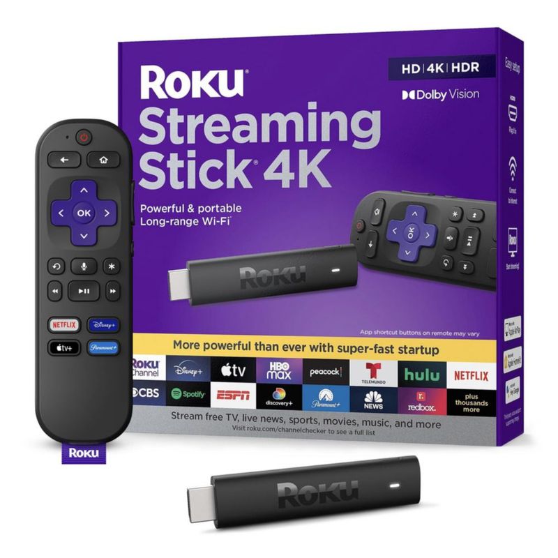 Dispositivo de streaming Roku Streaming Stick 4K con control remoto por voz