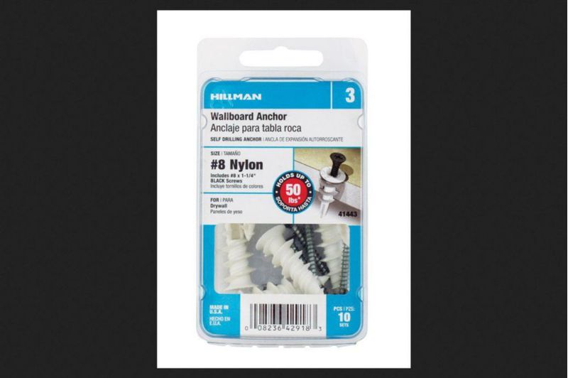 Wallboard Anchors Hillman nailon 42 mm x 32 cm paquete de 10