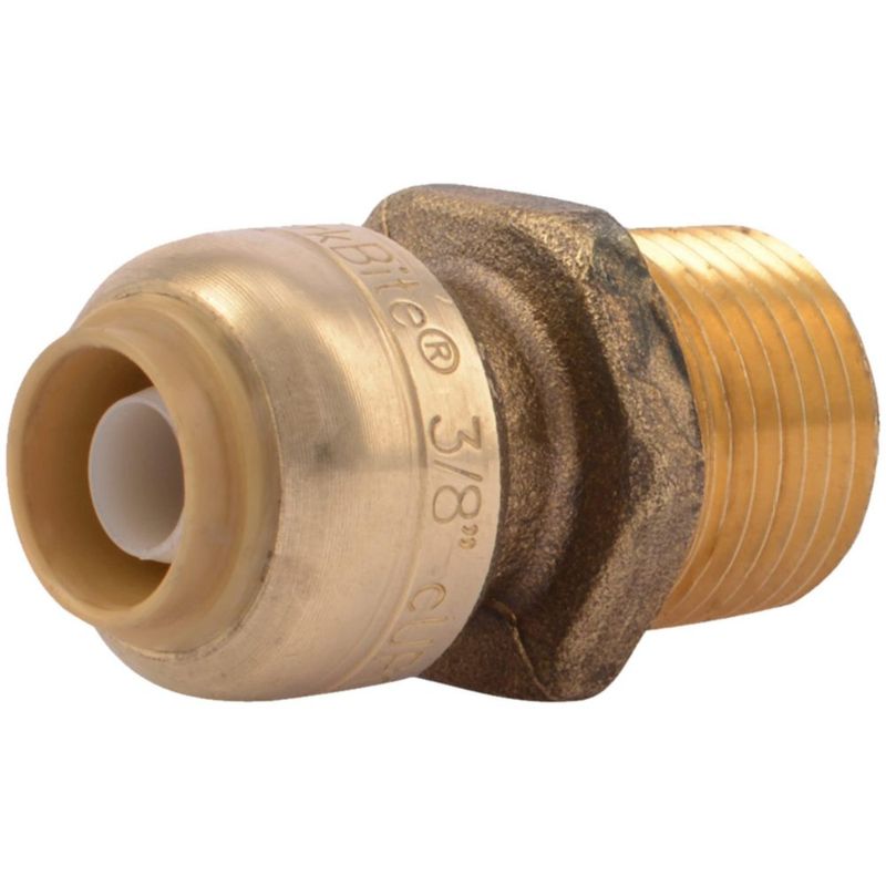 Adaptador reductor de latón SharkBite U118LFA de 3/8 pulgadas x 1/2 pulgadas