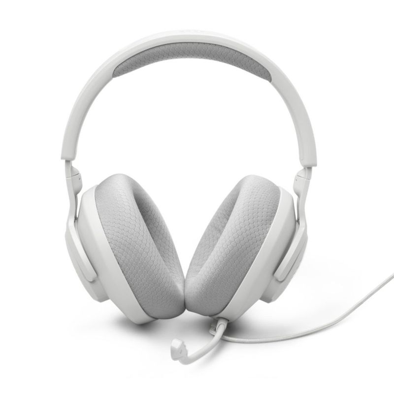 Auriculares JBL Quantum 100M2 con cable para juegos micrófono desmontable color blanco