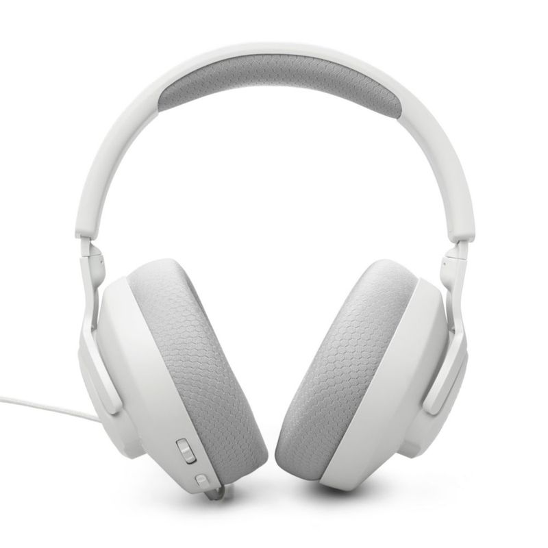 Auriculares JBL Quantum 100M2 con cable para juegos micrófono desmontable color blanco