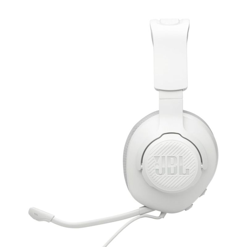 Auriculares JBL Quantum 100M2 con cable para juegos micrófono desmontable color blanco