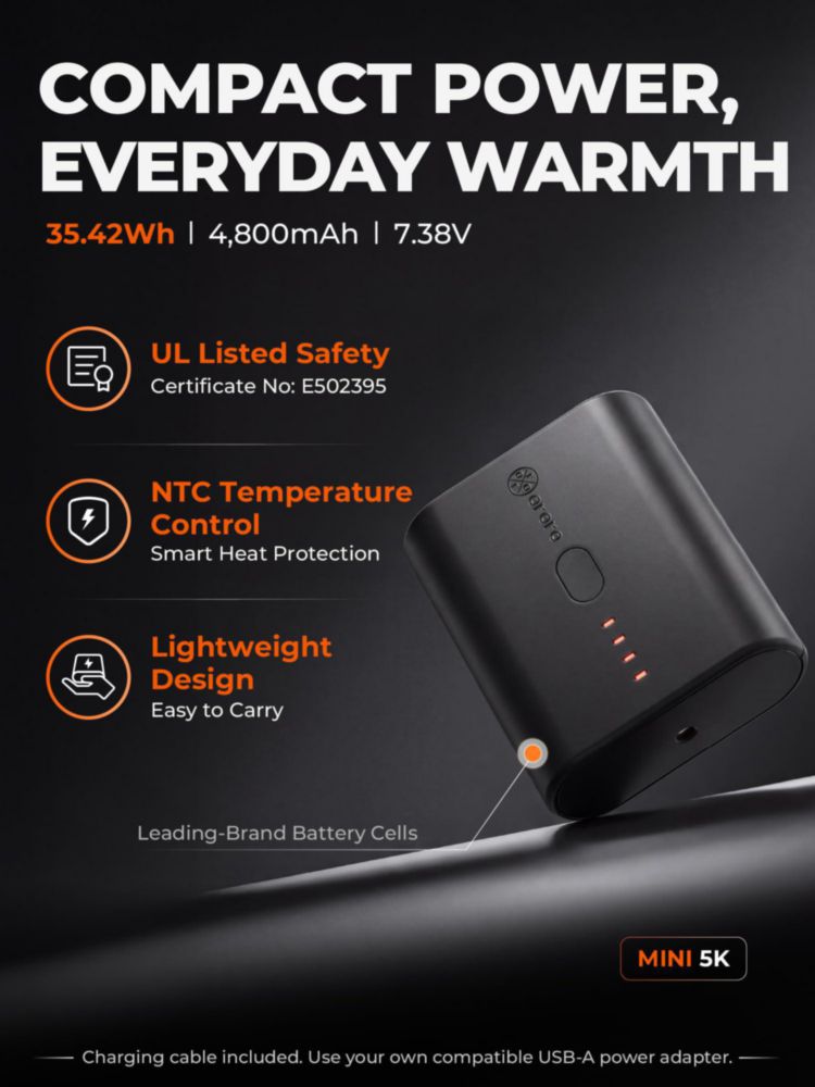 Chaleco Térmico ORORO Polar 4 Zonas Negro Talla L