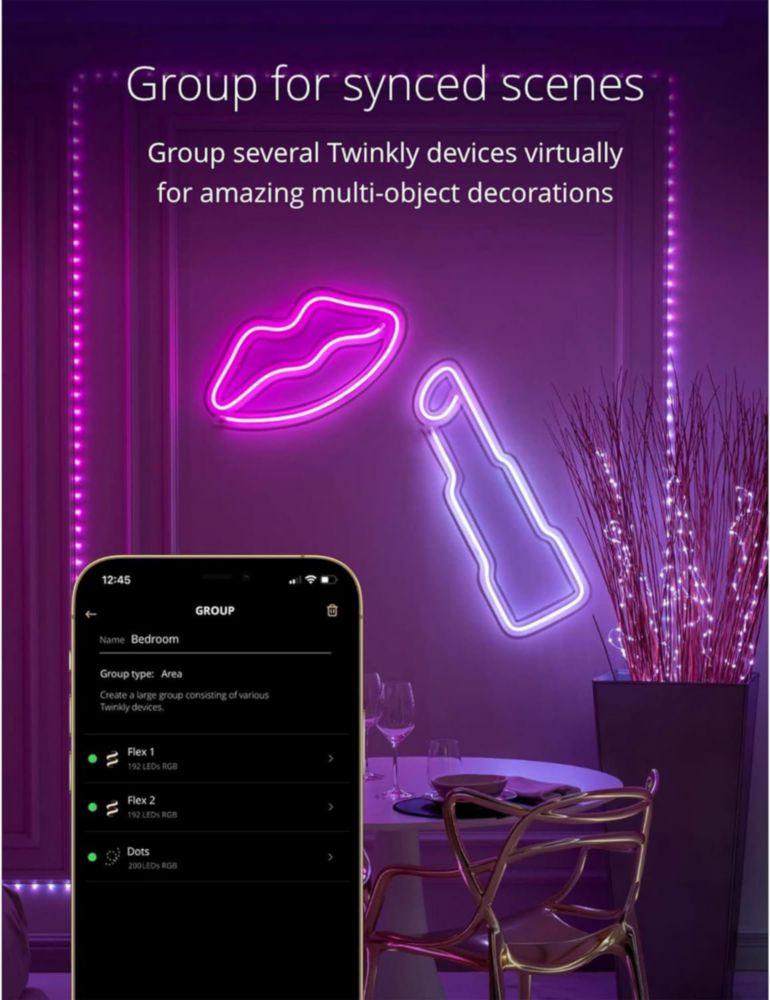 Tubo LED Twinkly Flex de 3 m RGB multicolor con alimentación USB-C