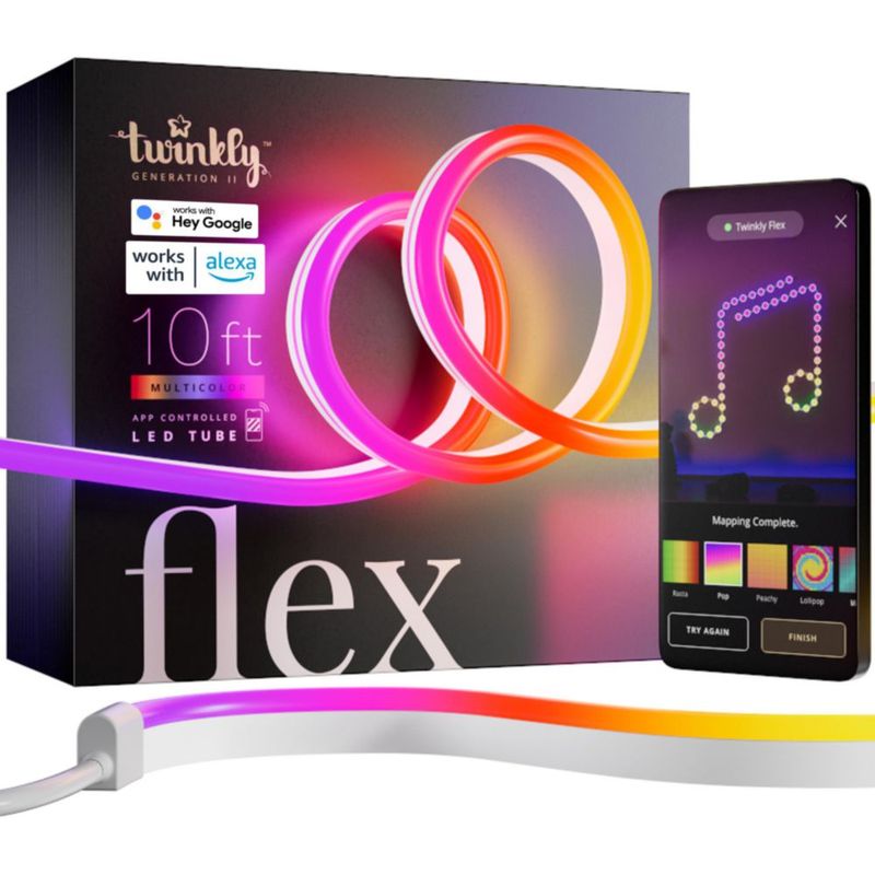 Tubo LED Twinkly Flex de 3 m RGB multicolor con alimentación USB-C