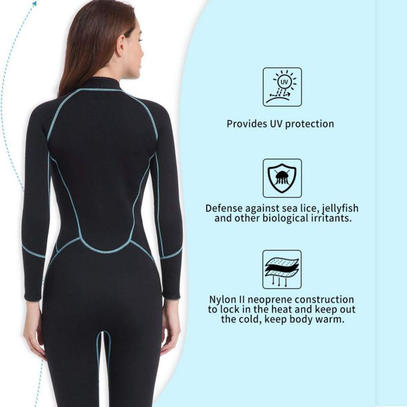 Traje de neopreno Seaskin 3 mm de cuerpo completo con cremallera frontal
