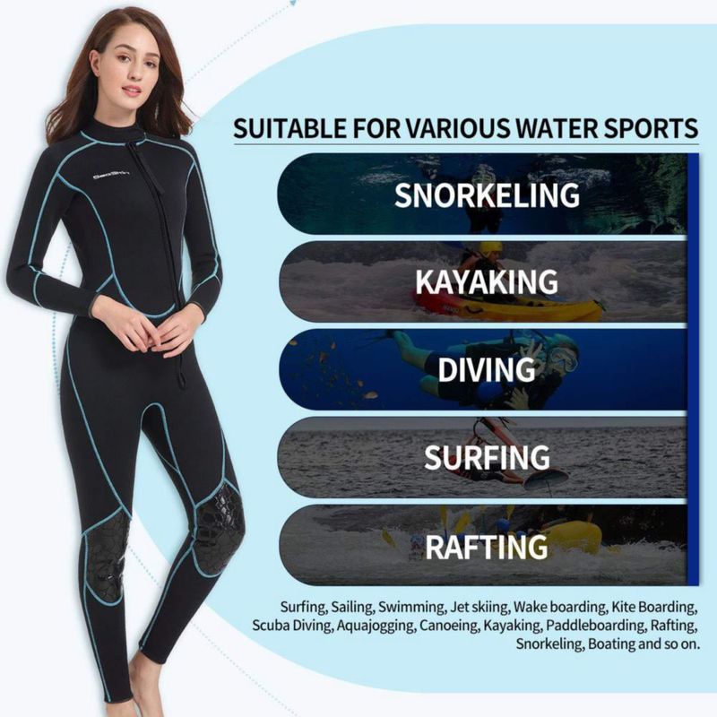 Traje de neopreno Seaskin 3 mm de cuerpo completo con cremallera frontal