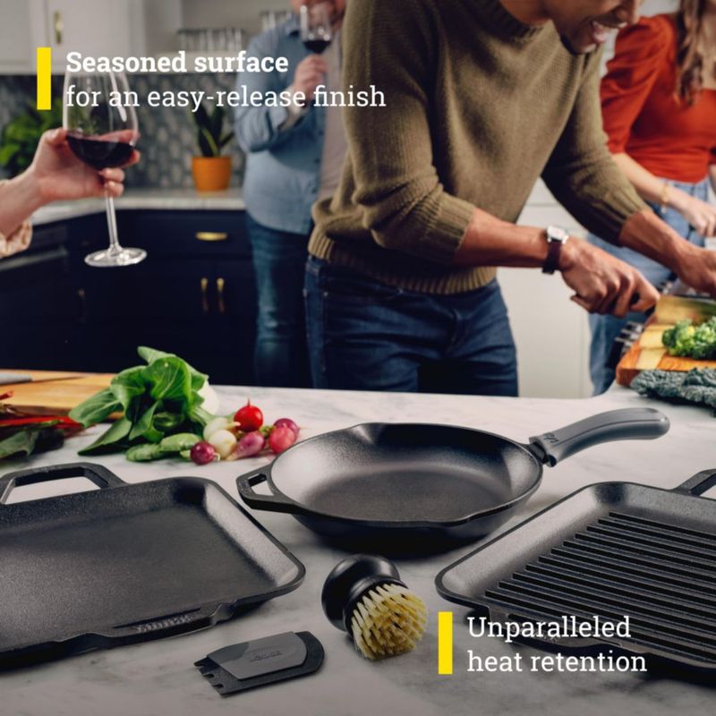 Set de utensilios de cocina Lodge Chef Collection Gourmet con 3 sartenes
