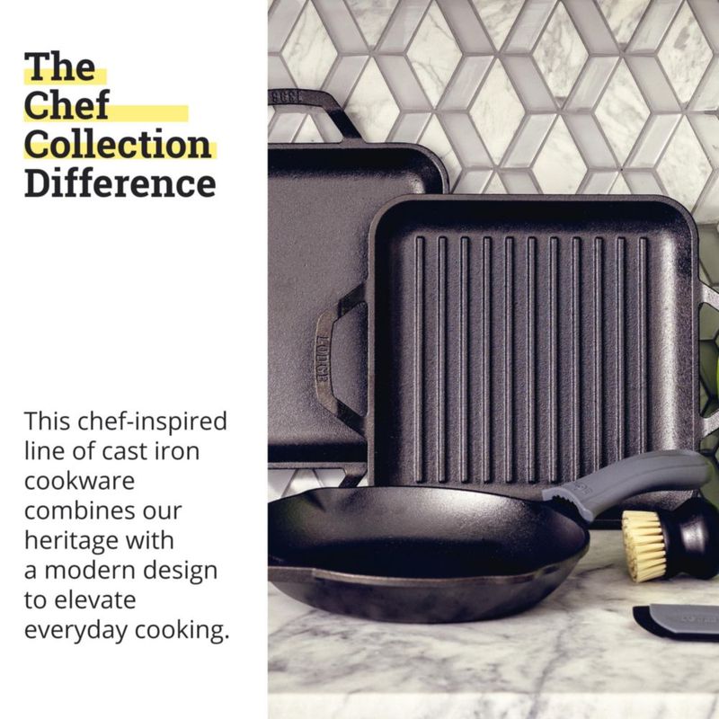 Set de utensilios de cocina Lodge Chef Collection Gourmet con 3 sartenes