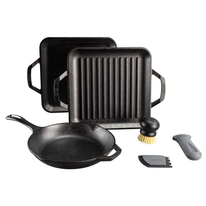 Set de utensilios de cocina Lodge Chef Collection Gourmet con 3 sartenes