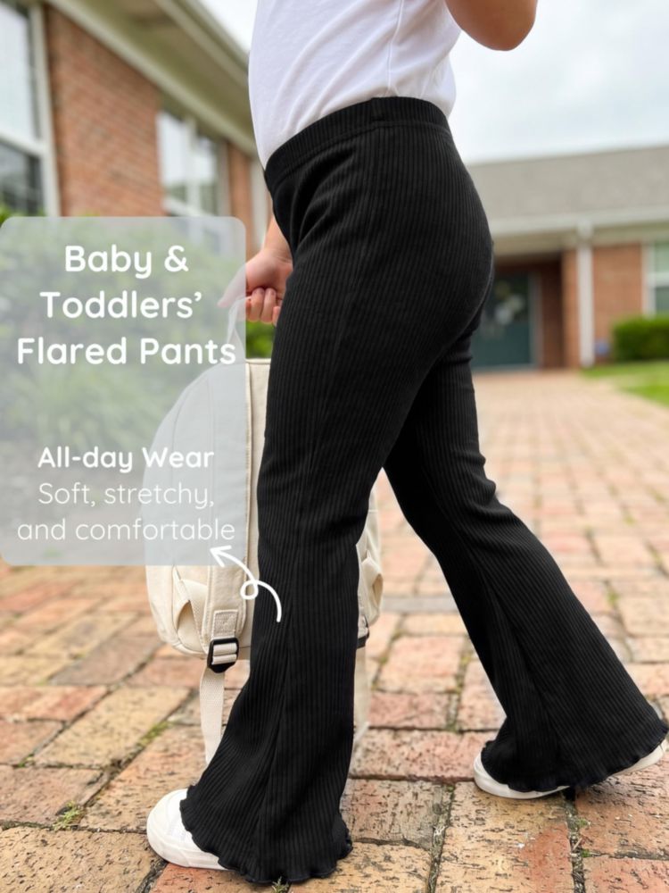 Pantalones acampanados KIDDORY 4‑pack con tejido acanalado estilo campana