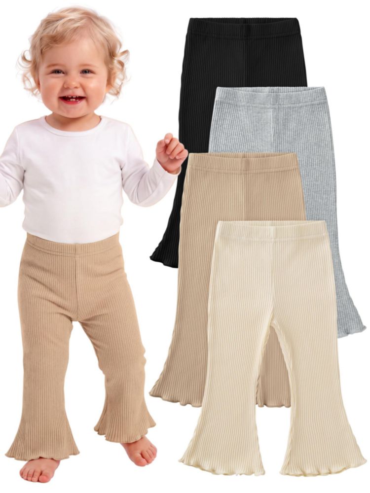 Pantalones acampanados KIDDORY 4‑pack con tejido acanalado estilo campana