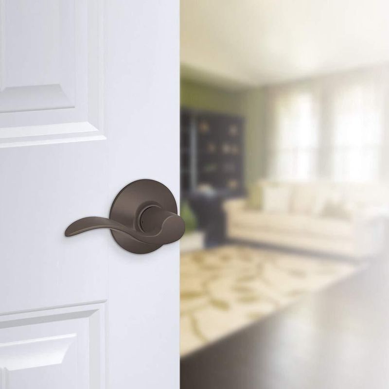 Cerradura con palanca de puerta SCHLAGE Accent F10 Flat Wave Brass