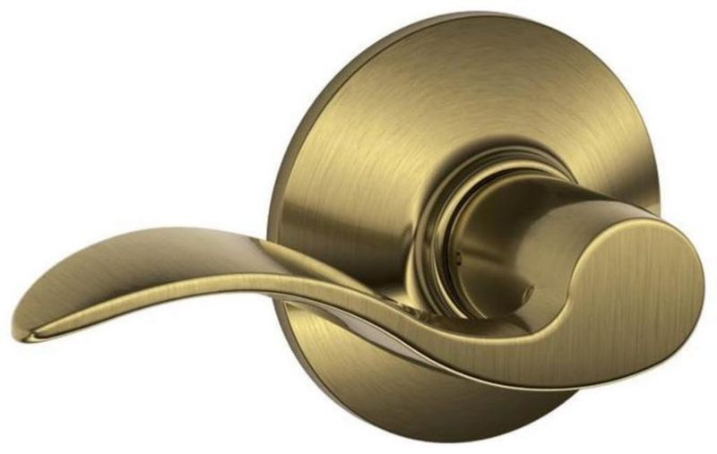 Cerradura con palanca de puerta SCHLAGE Accent F10 Flat Wave Brass