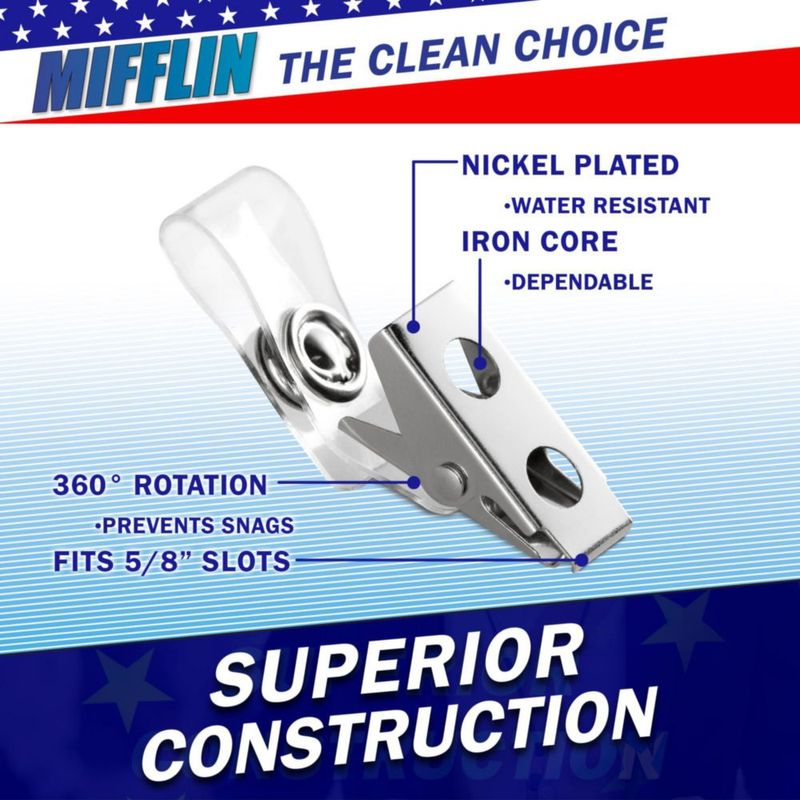 Portacredenciales MIFFLIN 10×76 cm paquete de 100 con clip