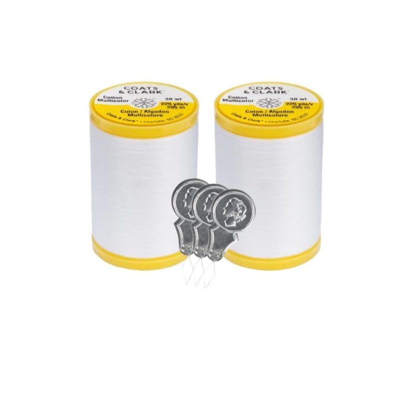 Hilo de Costura Bella's Crafts 205 m Pack de 2 - Blanco