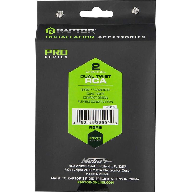 Cable de audio RCA RAPTOR de 2 canales 18 m Pro Series