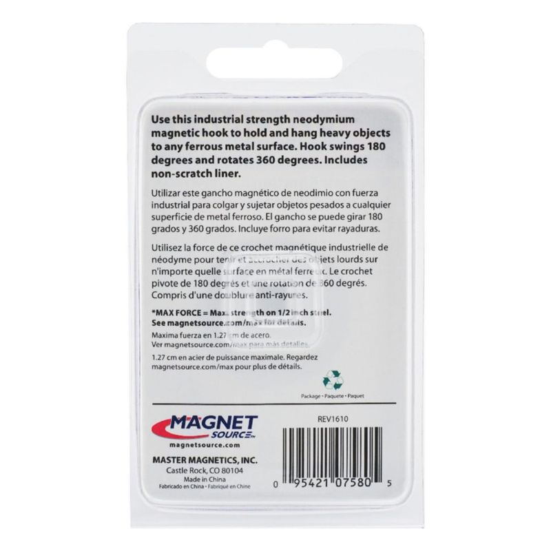 Gancho Magnético Organizador Master Magnetics 7580 – 30 kg de Tracción