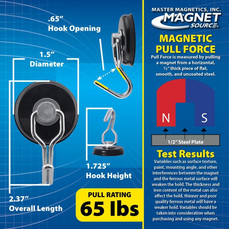 Gancho Magnético Organizador Master Magnetics 7580 – 30 kg de Tracción