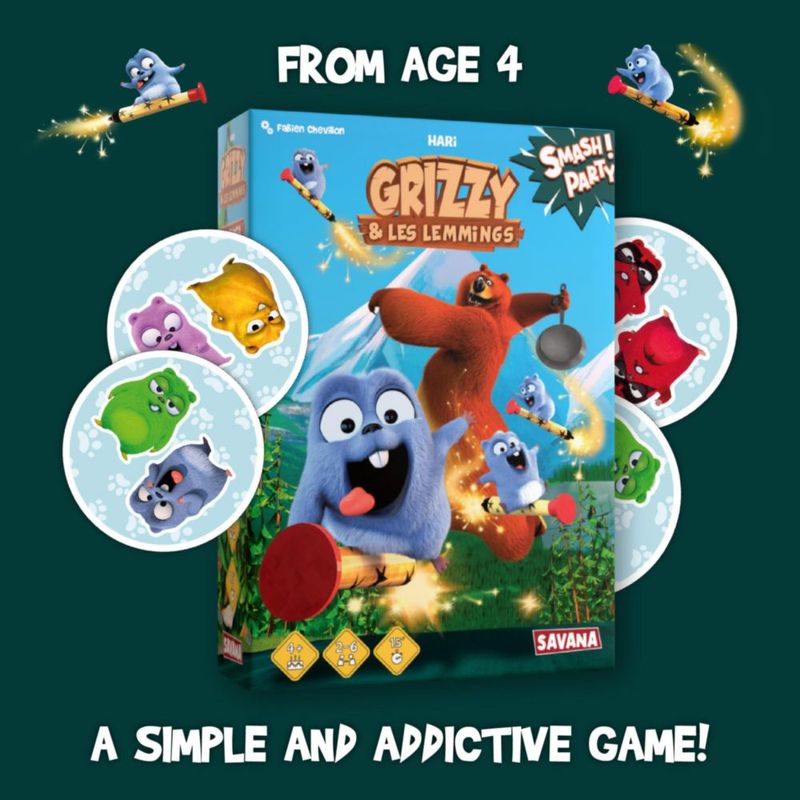 Juego de mesa SAVANA Grizzy & Lemmings 4+ (2‑6 jugadores)