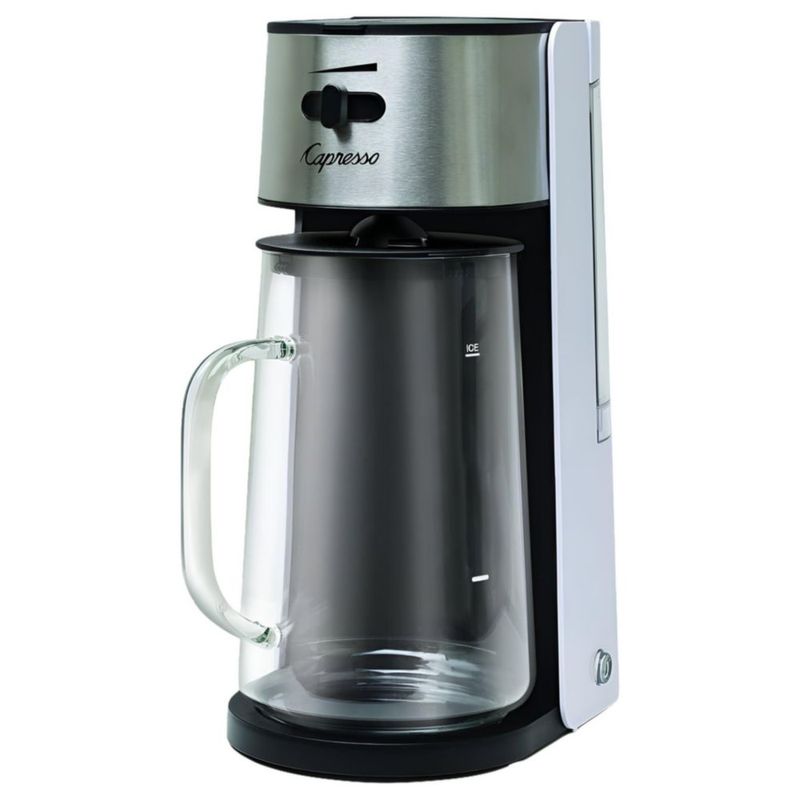 Preparador de té helado Capresso de acero inoxidable con jarra de vidrio de 25 L