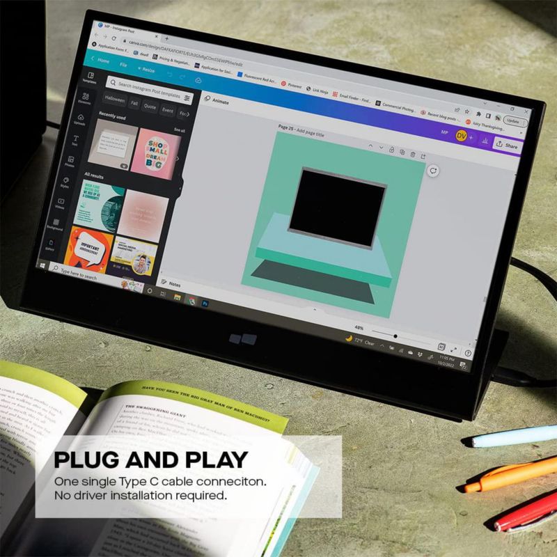 Monitor portátil para portátil MP Mobile Pixels Glance 16" 1080P FHD