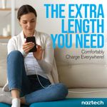 Cable cargador Naztech Lightning de 12 pies USB-C a MFi para iPhone blanco