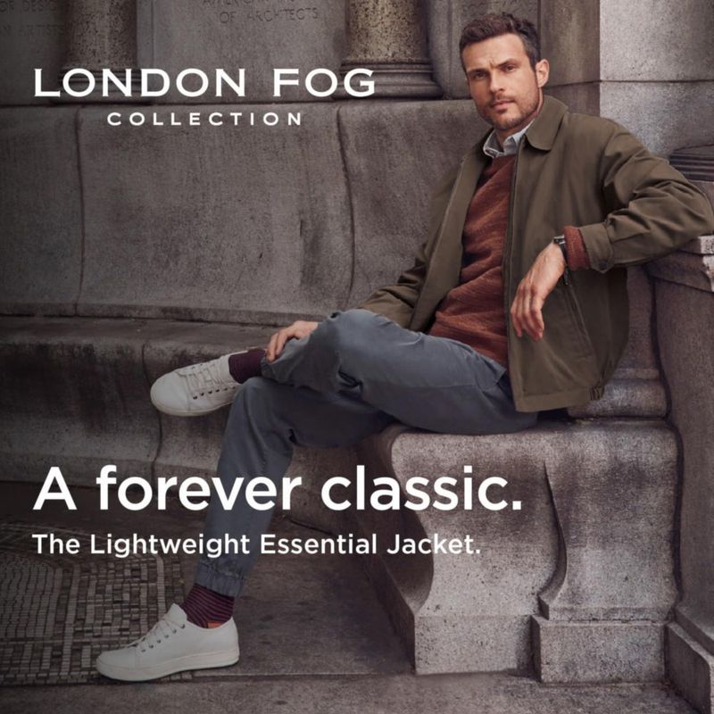 Chaqueta London Fog Grande Marrón Oscuro con Forro de Malla