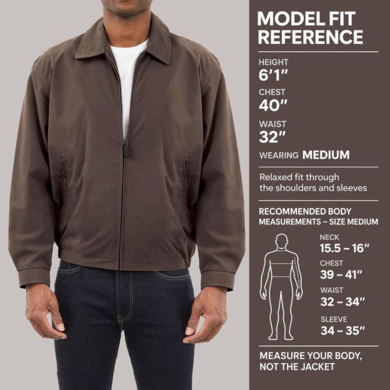 Chaqueta London Fog Grande Marrón Oscuro con Forro de Malla