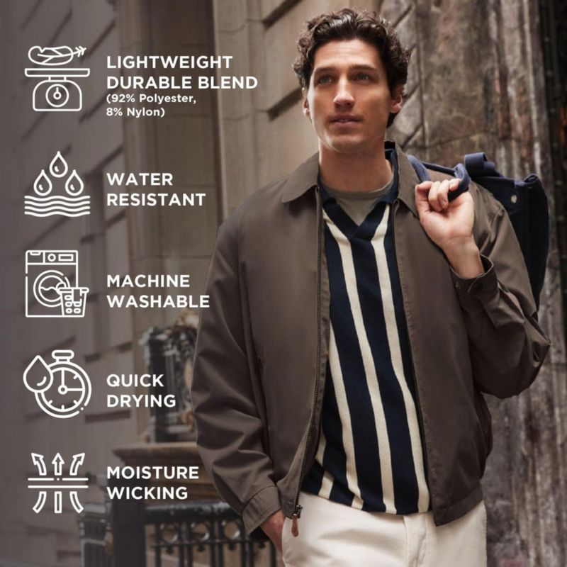Chaqueta London Fog Grande Marrón Oscuro con Forro de Malla