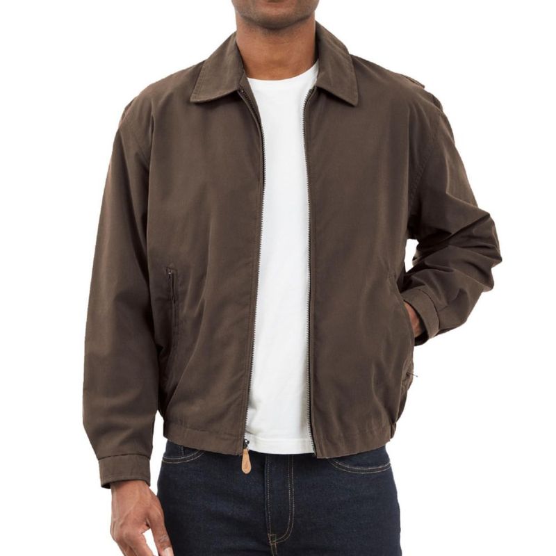 Chaqueta London Fog Grande Marrón Oscuro con Forro de Malla