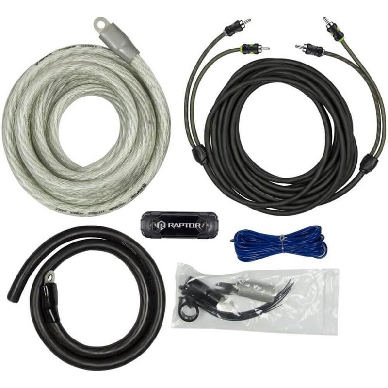 Kit de Amplificador para Auto RAPTOR PRO Series 3800W 1/0 AWG con Cable RCA