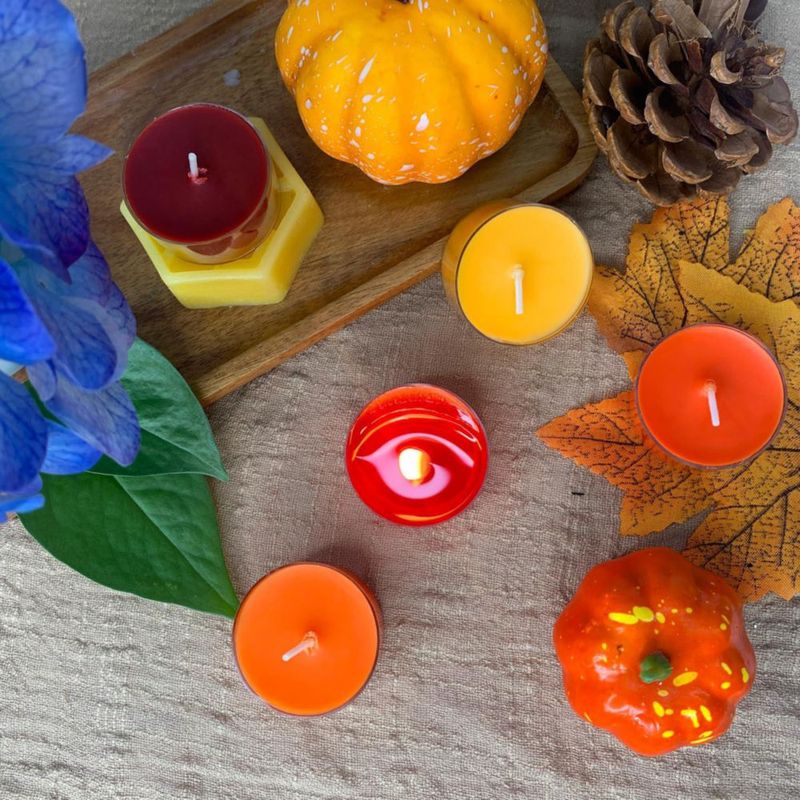 Velas tealight kissingfish – Pack de 16 con aroma otoñal