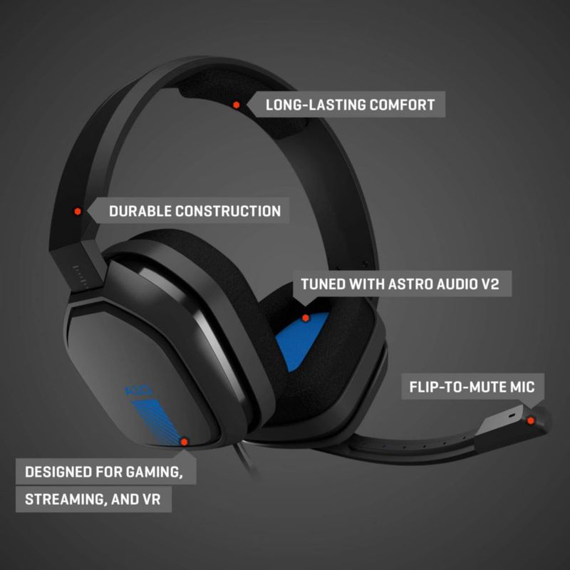 Auriculares para juegos ASTRO Gaming A10 con cable ligeros negro/azul