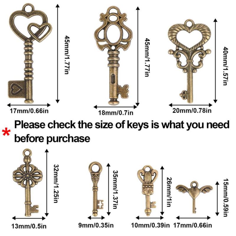 CHARM SANNIX Juego Vintage de 40 Llaves y 40 Alas