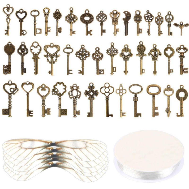 CHARM SANNIX Juego Vintage de 40 Llaves y 40 Alas