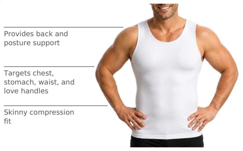 Camiseta sin mangas Insta Slim XL blanco de compresión modeladora