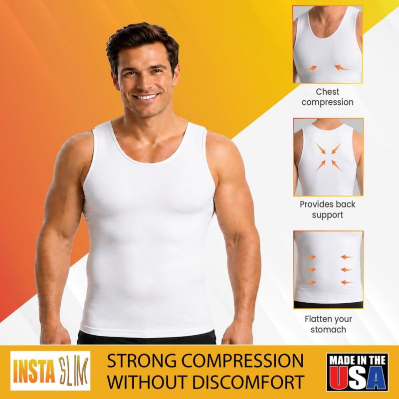 Camiseta sin mangas Insta Slim XL blanco de compresión modeladora